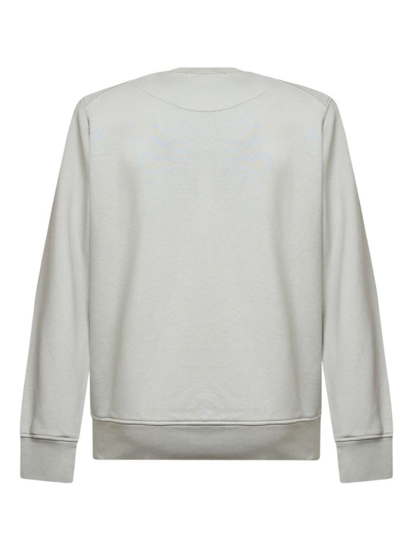 Stone Island Medium-Weight Grey Sweatshirt With Ribbed Crewneck