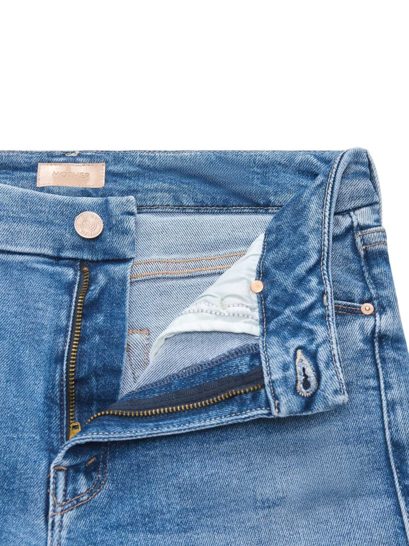 Mother Denim Stretch Cotton Wide-Leg Jeans
