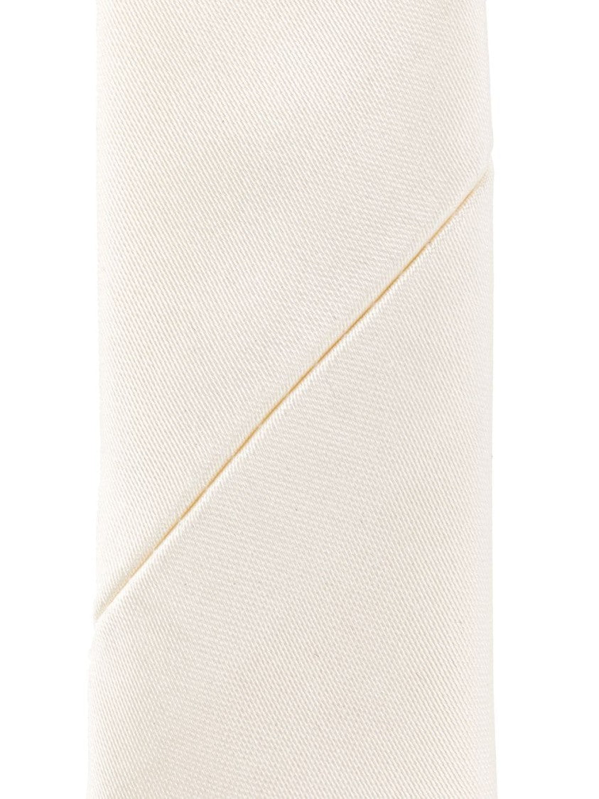 Dolce & Gabbana Pointed Tip White Silk Tie