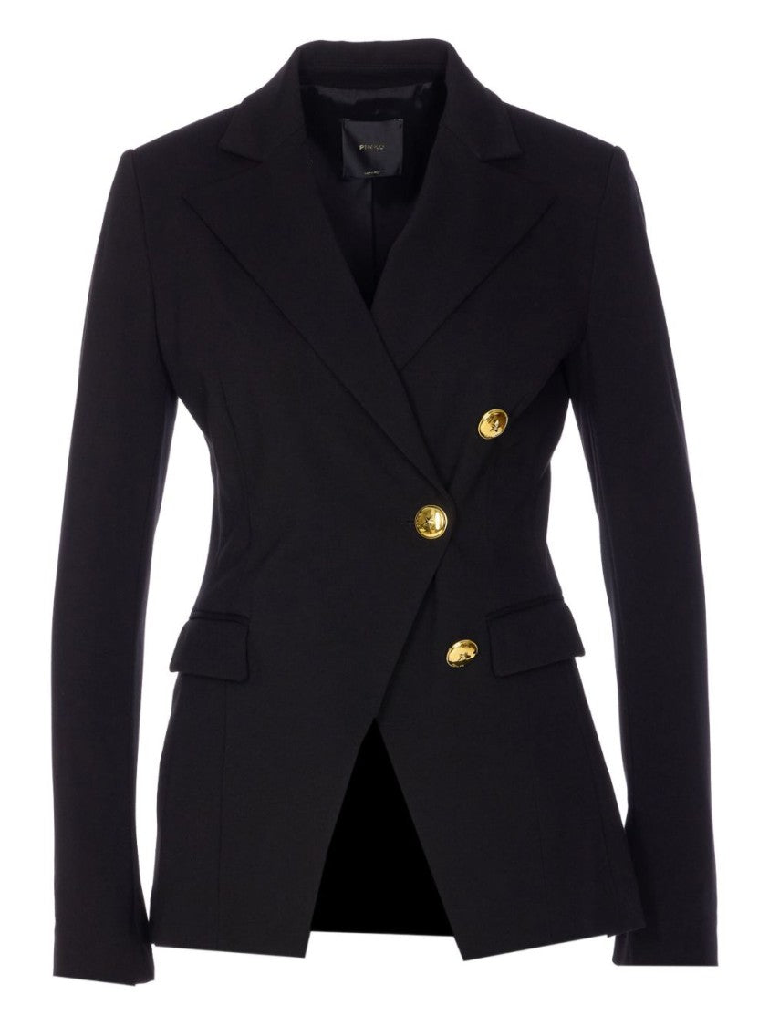 Pinko Tailored Black Blazer With Structured Shoulders