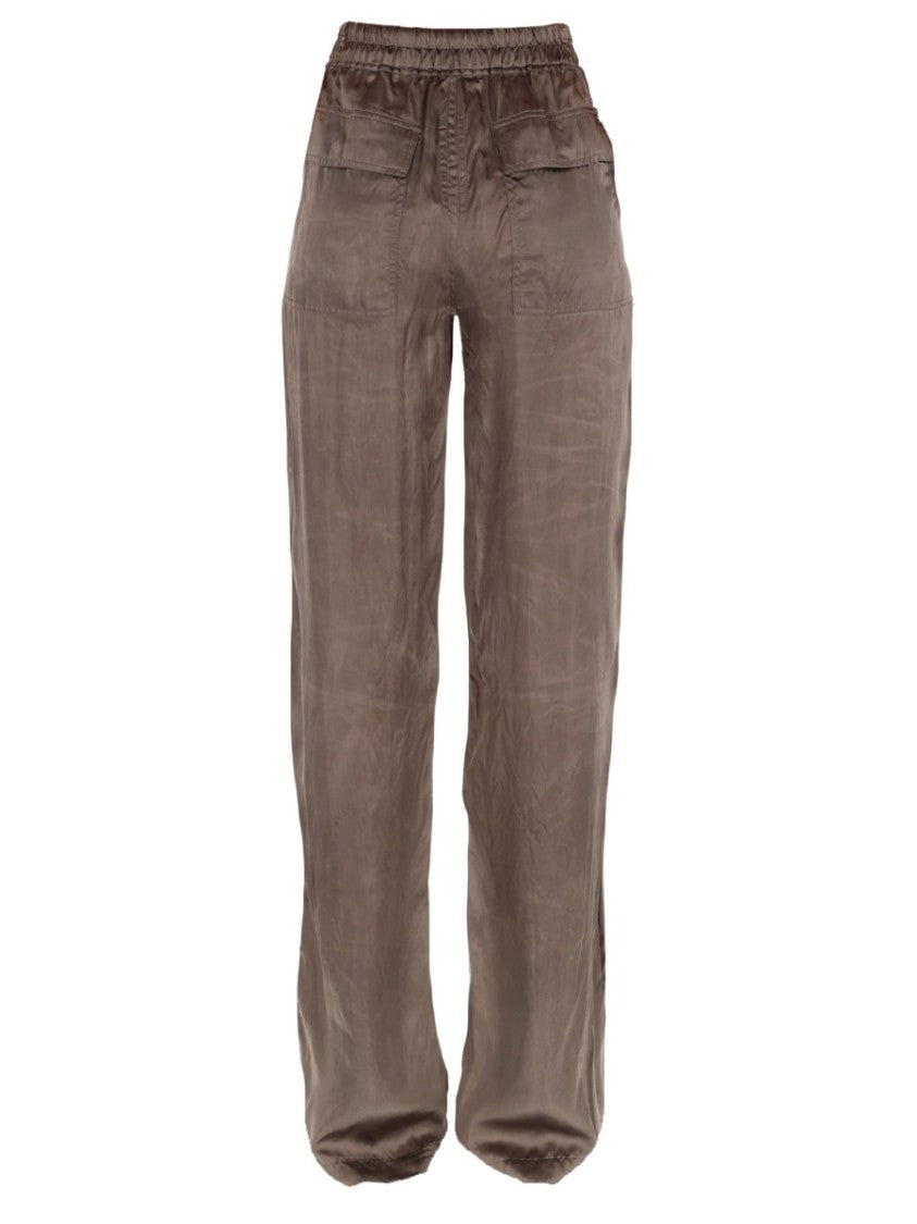 Rick Owens Black Dietrich Cupro Drawstring Pants