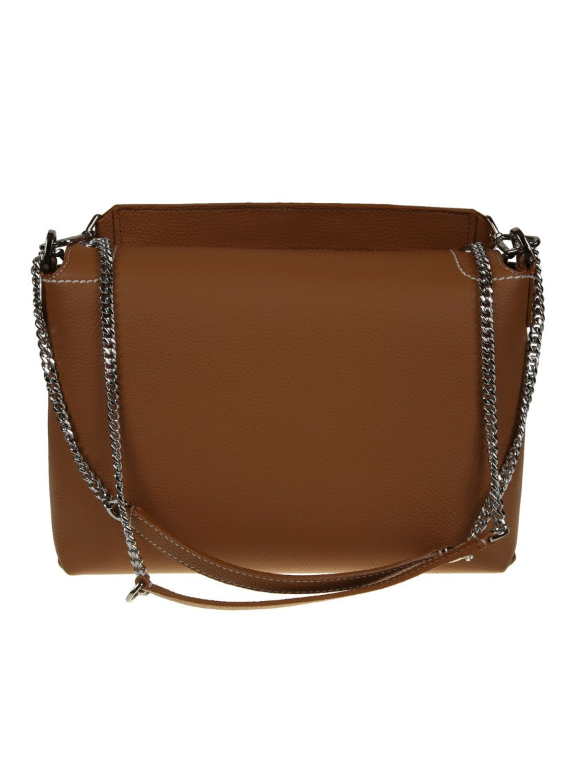 Lancel Ninon Soft Brown Flap Shoulder Bag