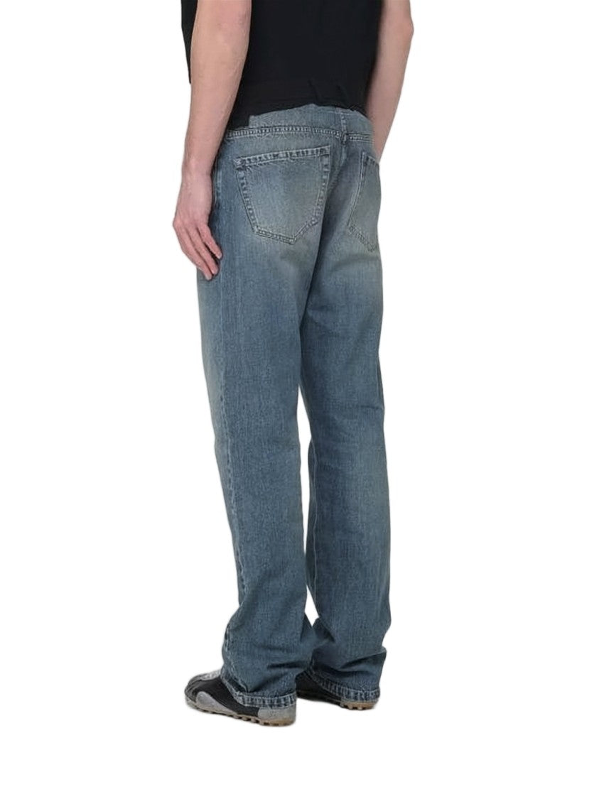 Mm6 By Maison Margiela Relaxed Fit Denim Pants With Vintage Wash