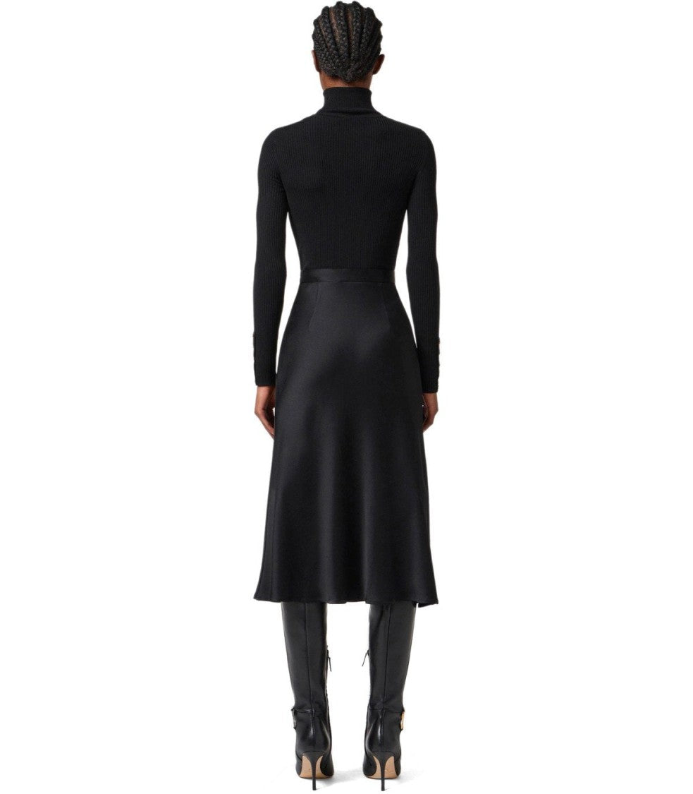 Elisabetta Franchi Black Turtleneck Dress
