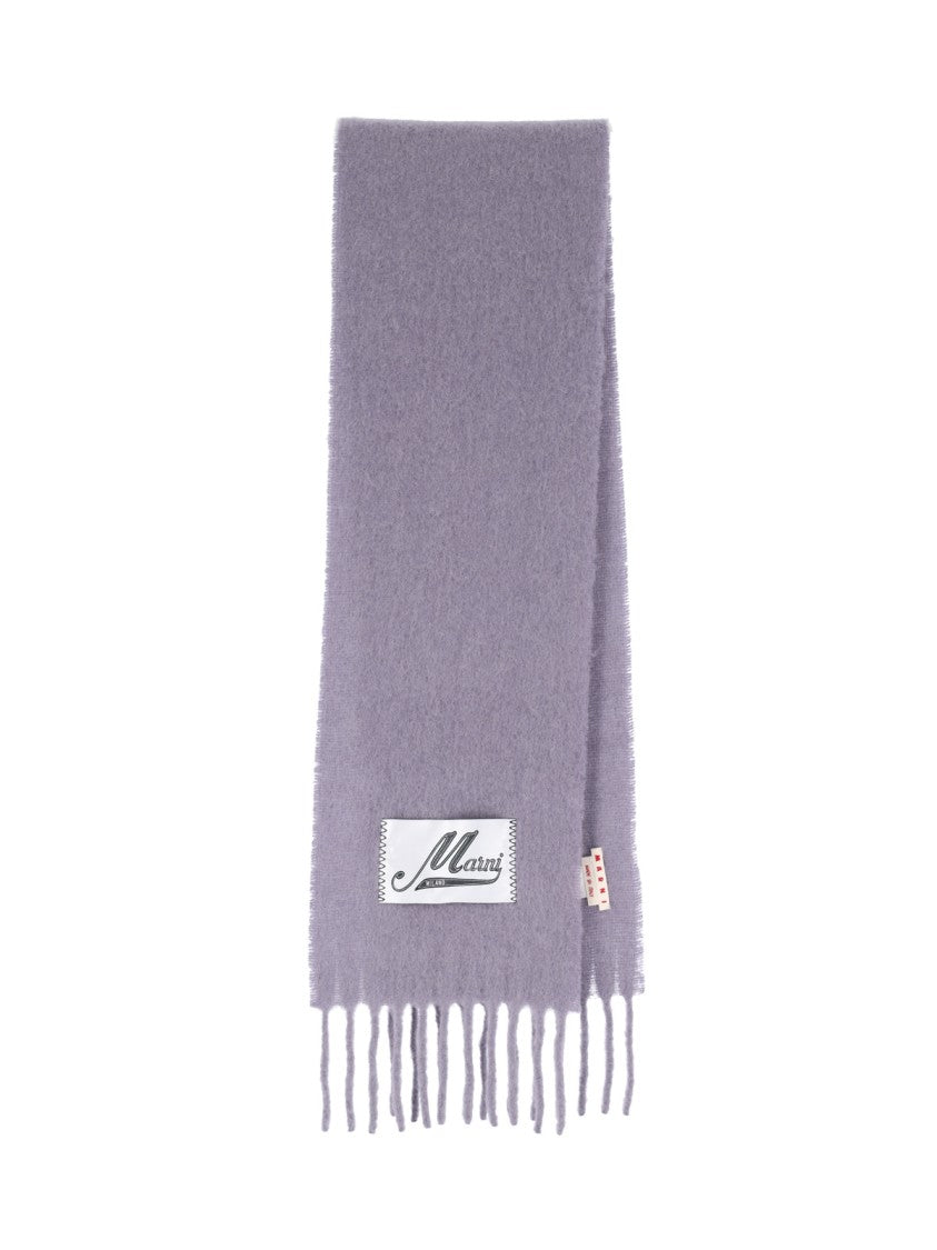 Marni Viola Alpaca Blend Fringed Scarf