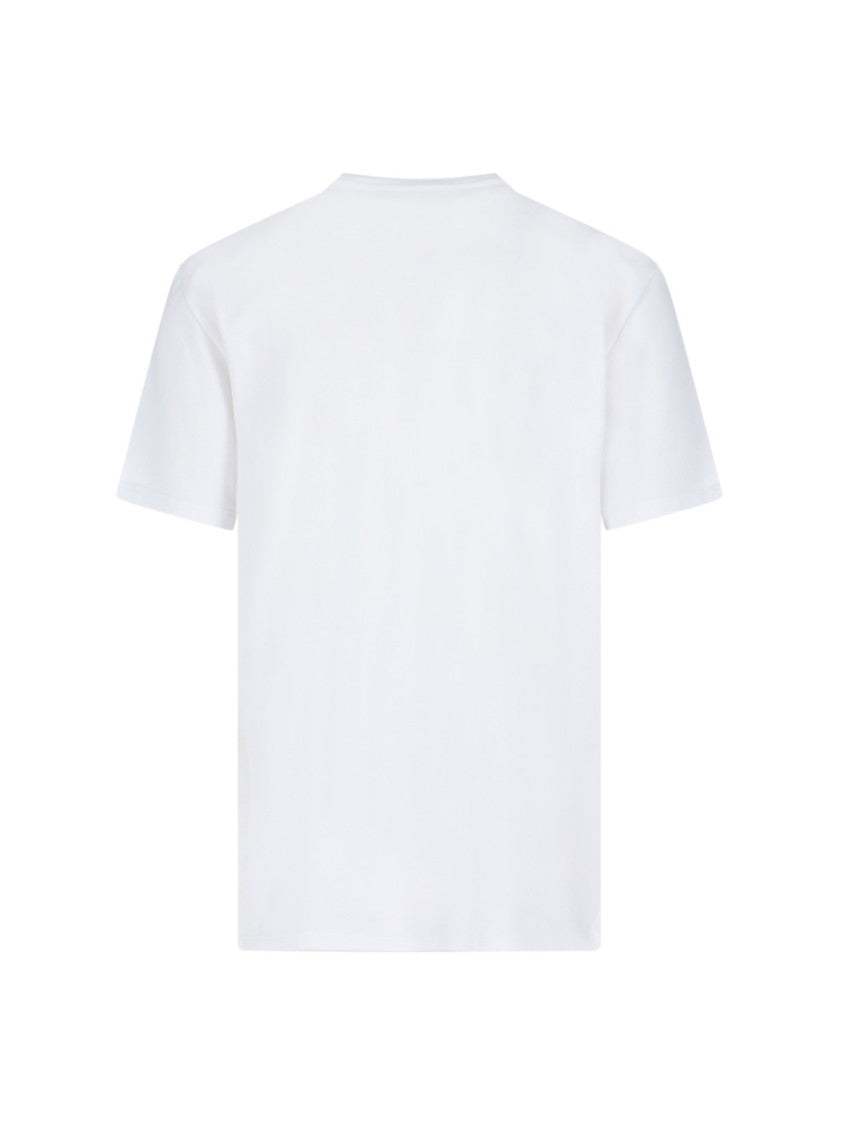 Alexander Mcqueen Logo Riflesso T-Shirt In White Cotton Jersey