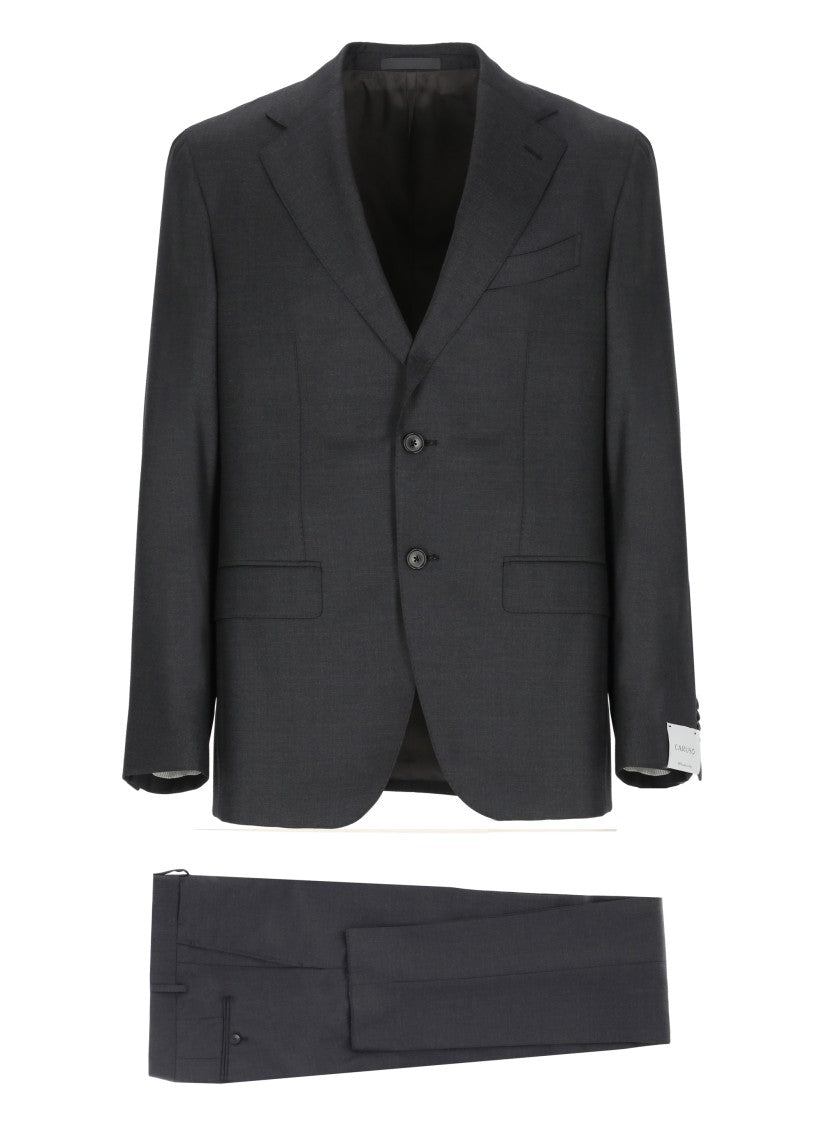 Caruso Black Wool Suit