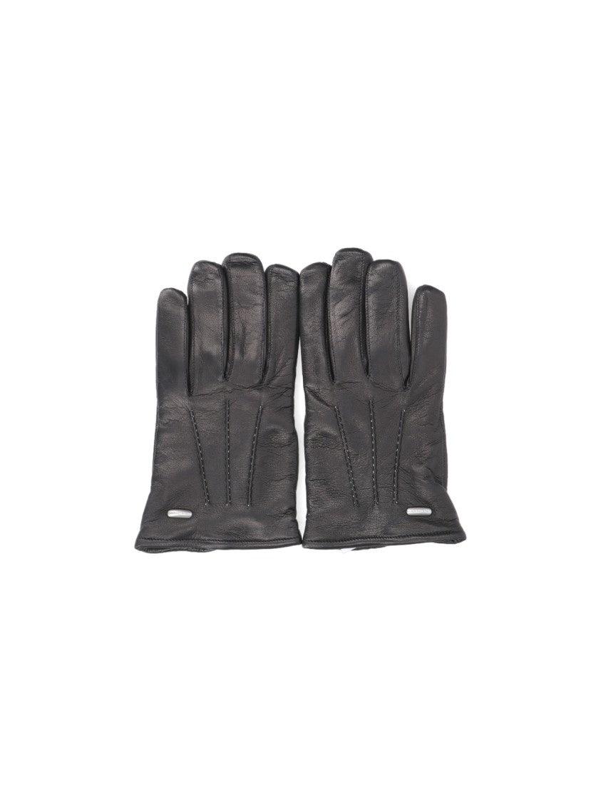 Our Legacy Lambskin Gloves With Detailed Stitching And Logo Plaques