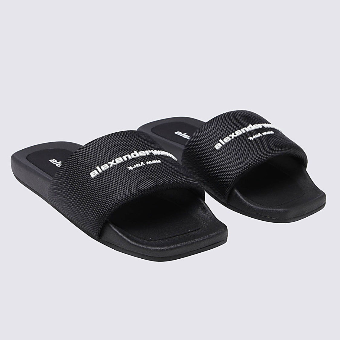 Alexander Wang Black Rubber Sliders