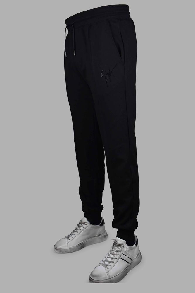 Giuseppe Zanotti Versatile Black Jogging Pants With Rhinestone Detailing