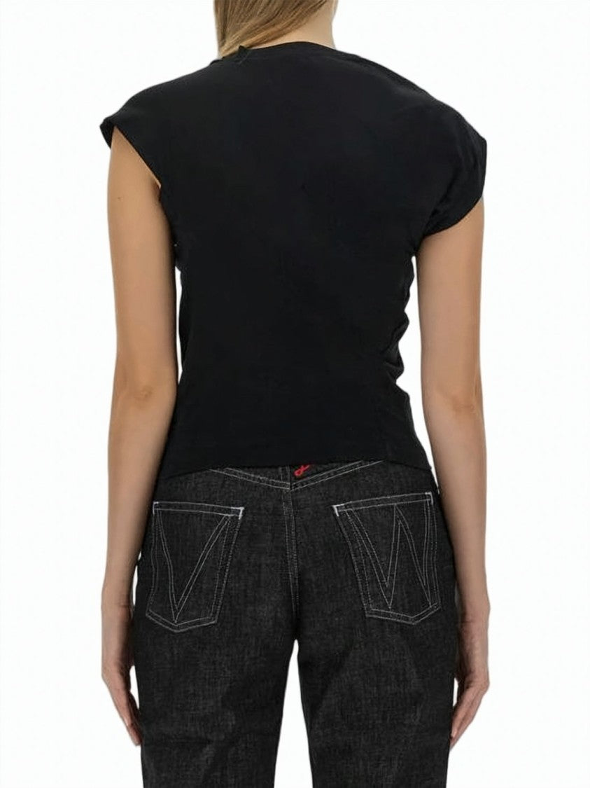 Vivienne Westwood Structured Black Short-Sleeved Top With Padded Shoulders