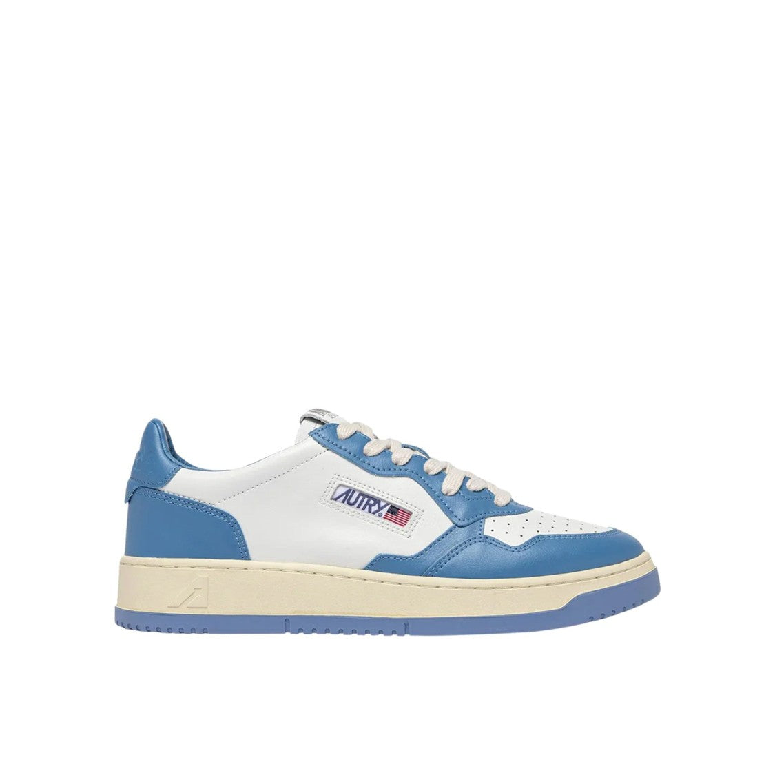 Autry Bicolored Leather Low-Top Sneakers With Embroidered Logo
