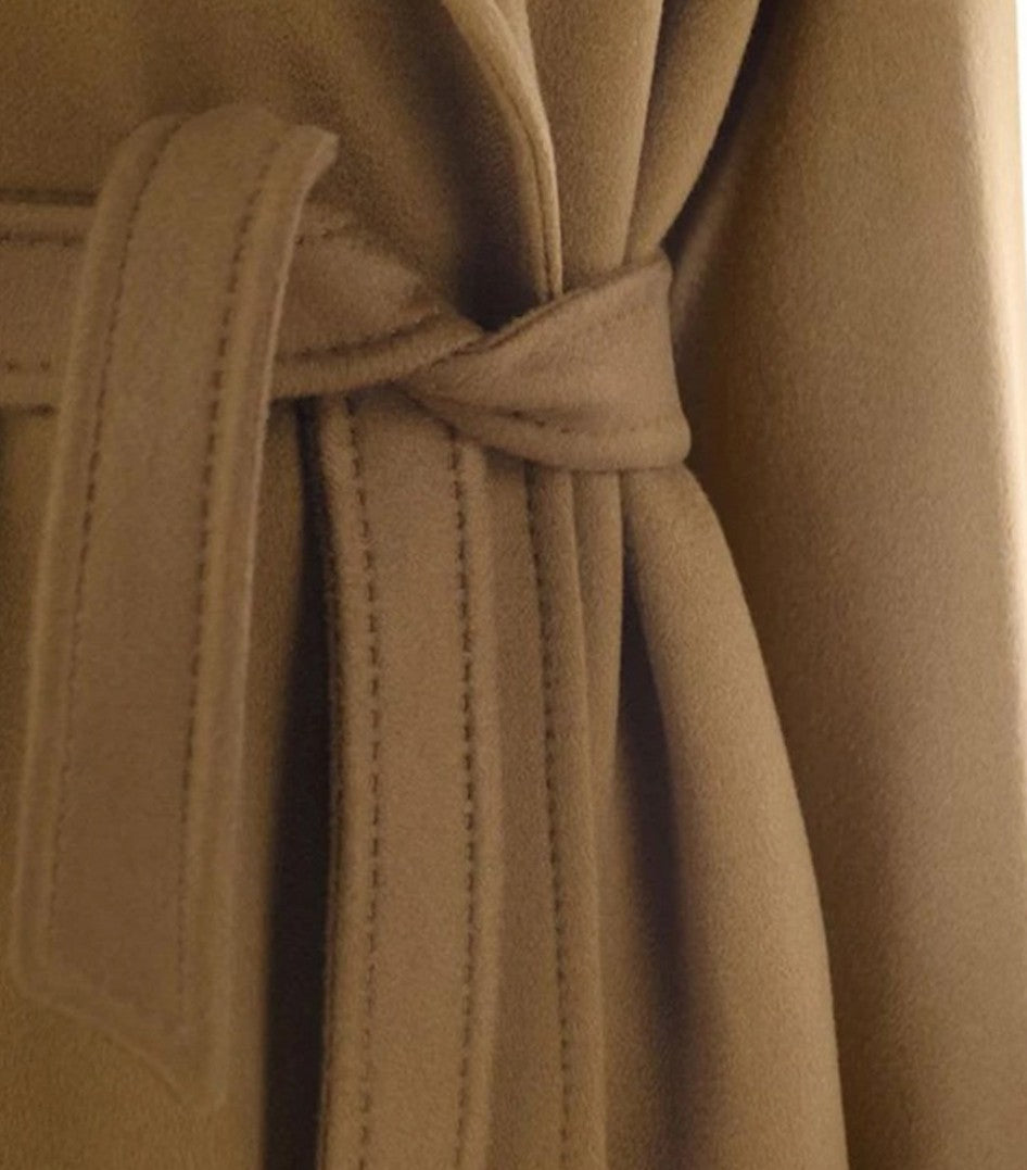 Max Mara Knee-Length Cashmere Coat With Wide Lapels
