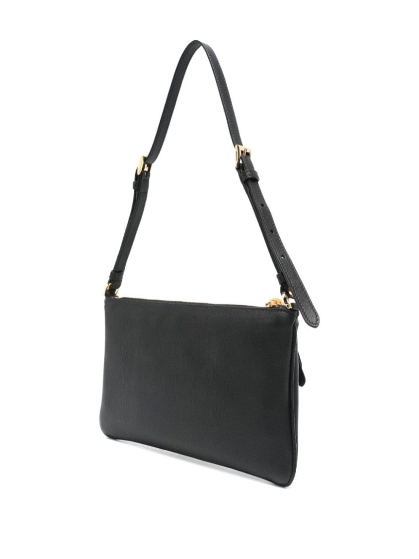 Prada Smooth Grain Calf Leather Triangle-Logo Shoulder Bag