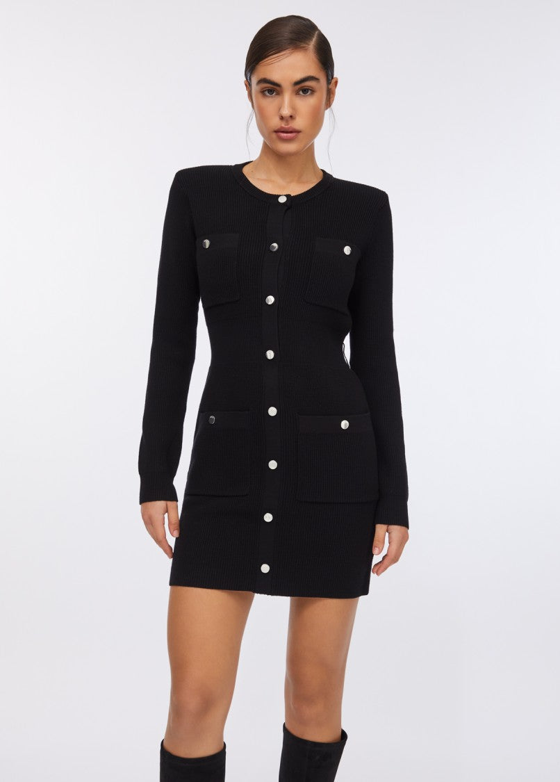 Liu Jo Short Knit Dress With Padded Shoulders