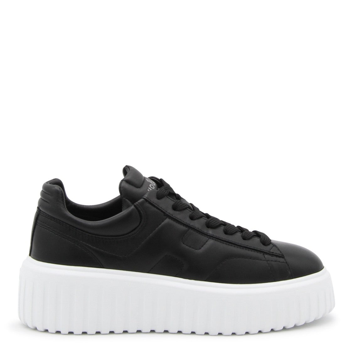 Hogan Black Leather H-Stripes Sneakers