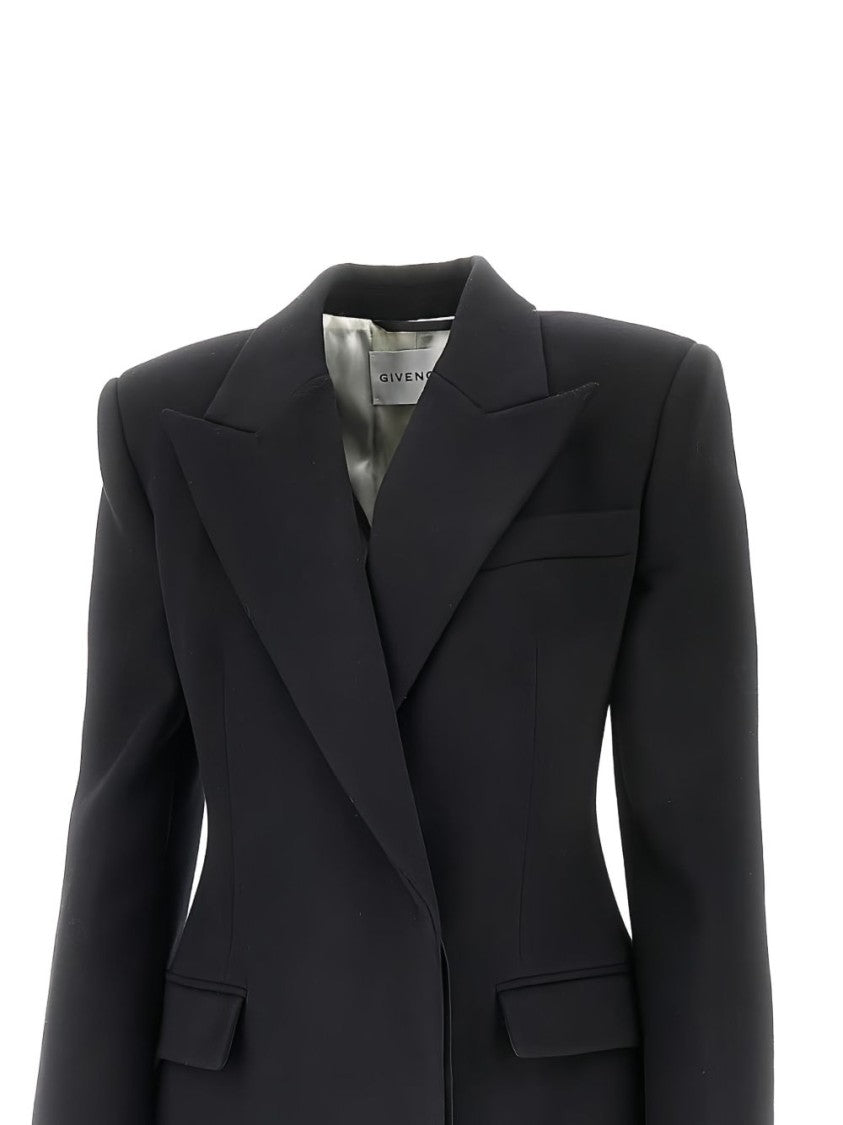 Givenchy Double-Breasted Wool Midi Coat With Peak Lapels