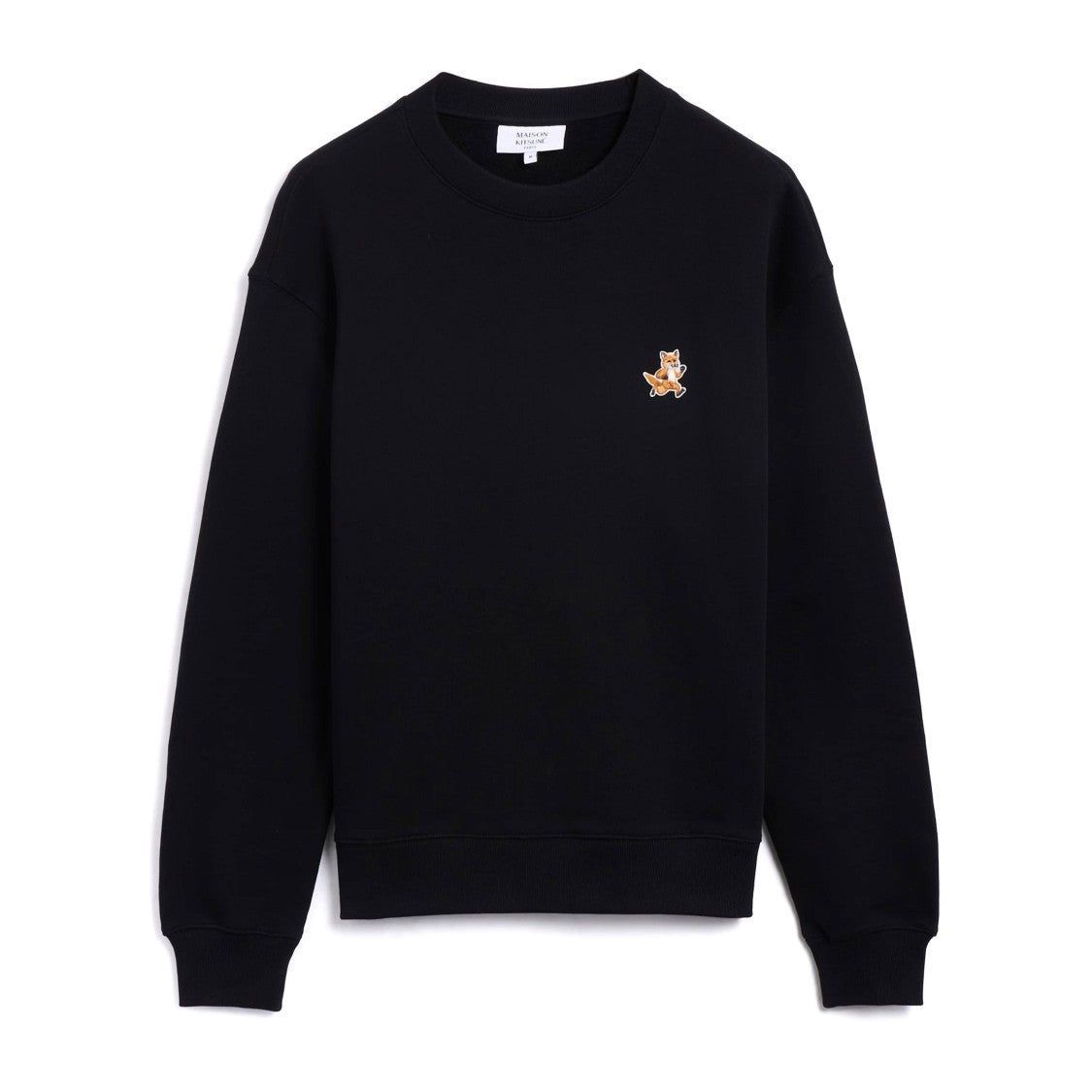 Maison Kitsuné Relaxed-Fit Black Sweater With Embroidered Fox Logo