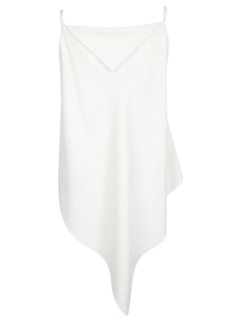 Balenciaga Draped Pointed Hem Top With Square Neckline
