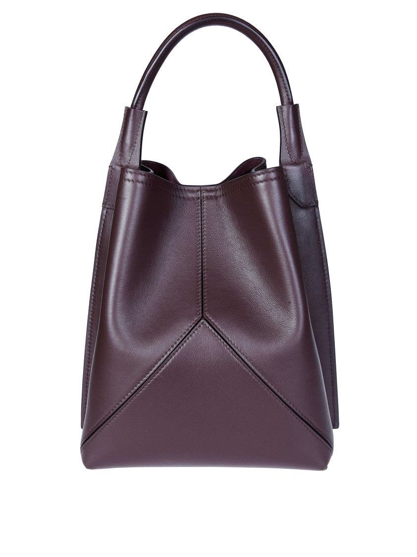 Victoria Beckham Deep Burgundy Calf Leather Bucket Bag