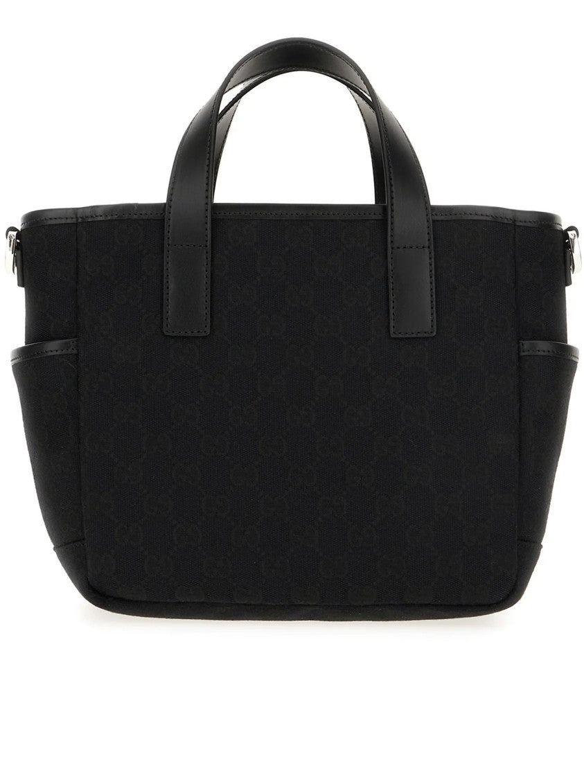 Gucci Black Subtle Monogram Buckle Tote Bag