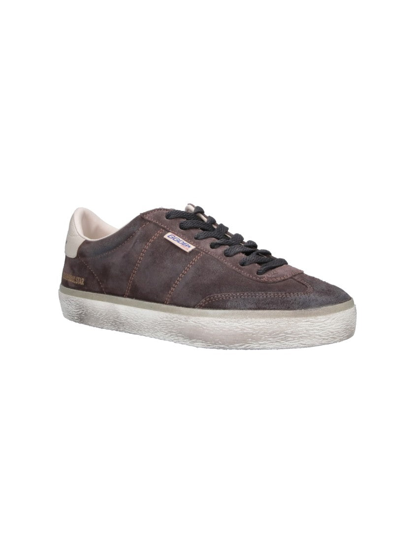 Golden Goose Low-Top Vintage Brown Suede Sneakers With Gold Accents