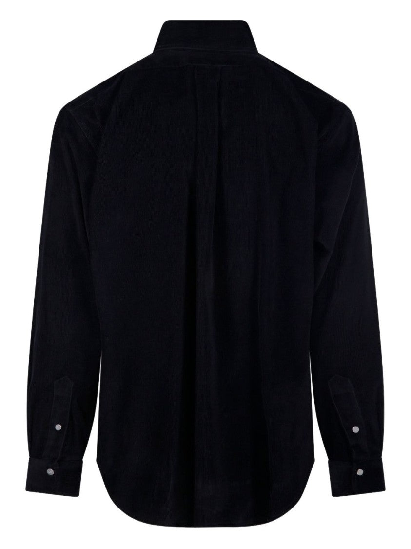 Fendi Long-Sleeved Cotton Button-Down Shirt With Velvety Texture