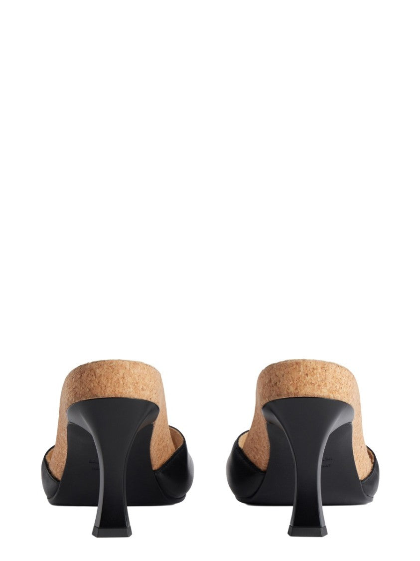Balenciaga Scholl Cork Footbed Calfskin Sandals