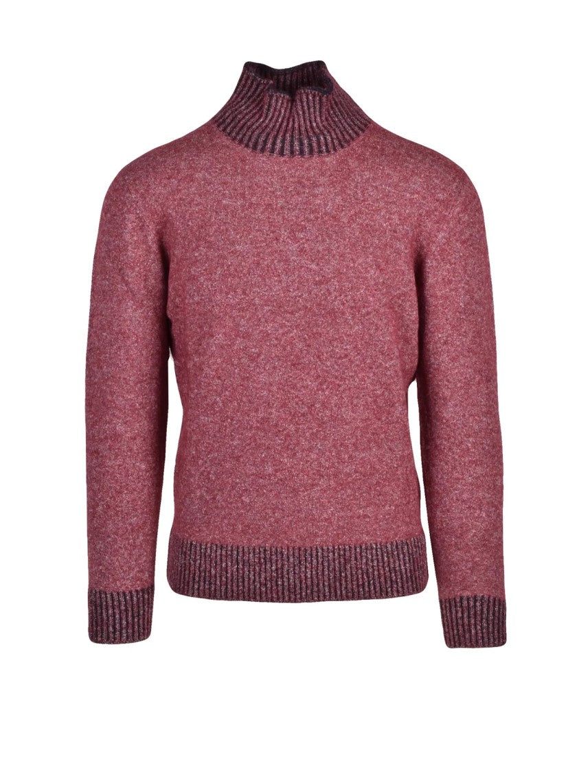Kangra Mock Neck Textured Knit Sweater Crafted From Premium Fibre Blend