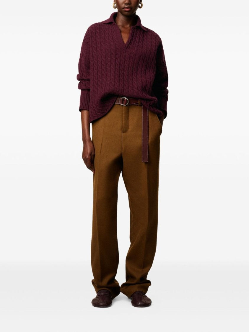 Ami Wool And Cashmere Long-Sleeve Polo Shirt