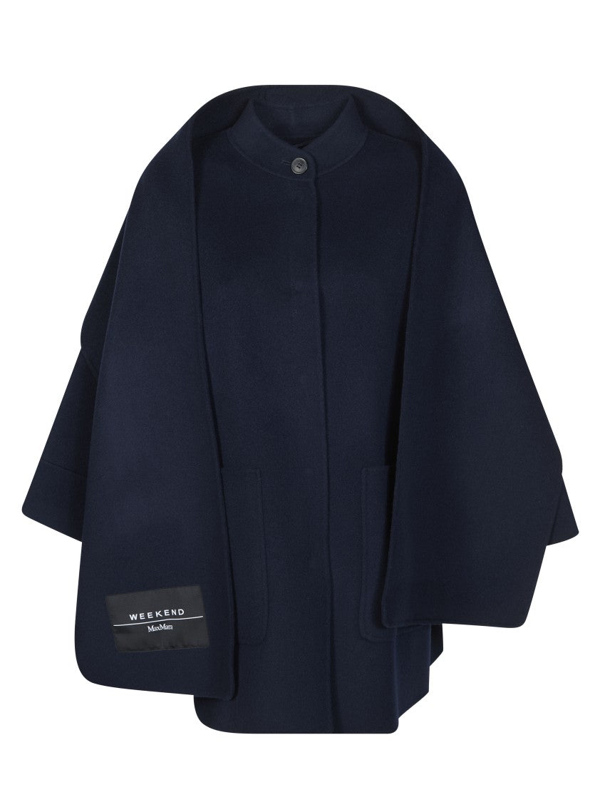 Max Mara Fulcro High Neck Cape Sleeve Coat