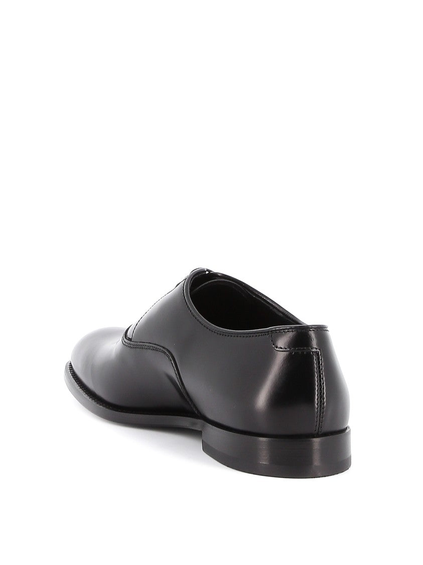 Doucal's Francesina Black Calf Leather Oxford Shoes