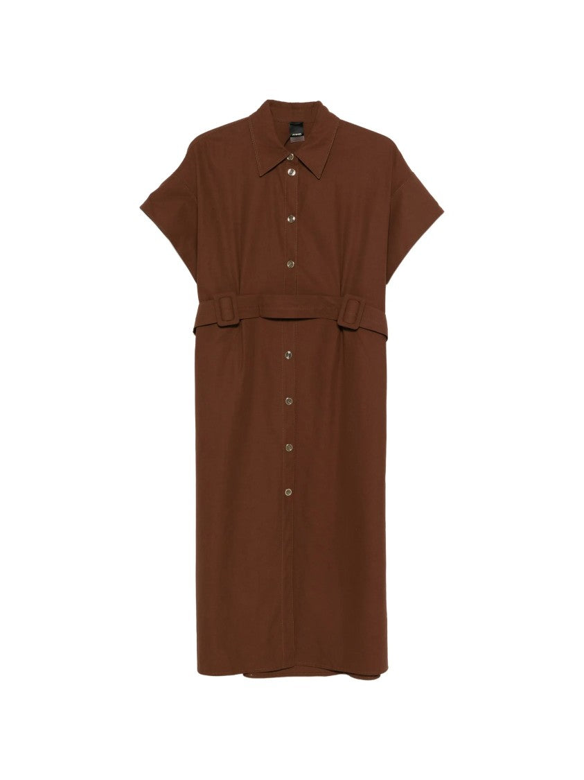 Pinko Alesha Midi Wide-Sleeve Fabric Dress