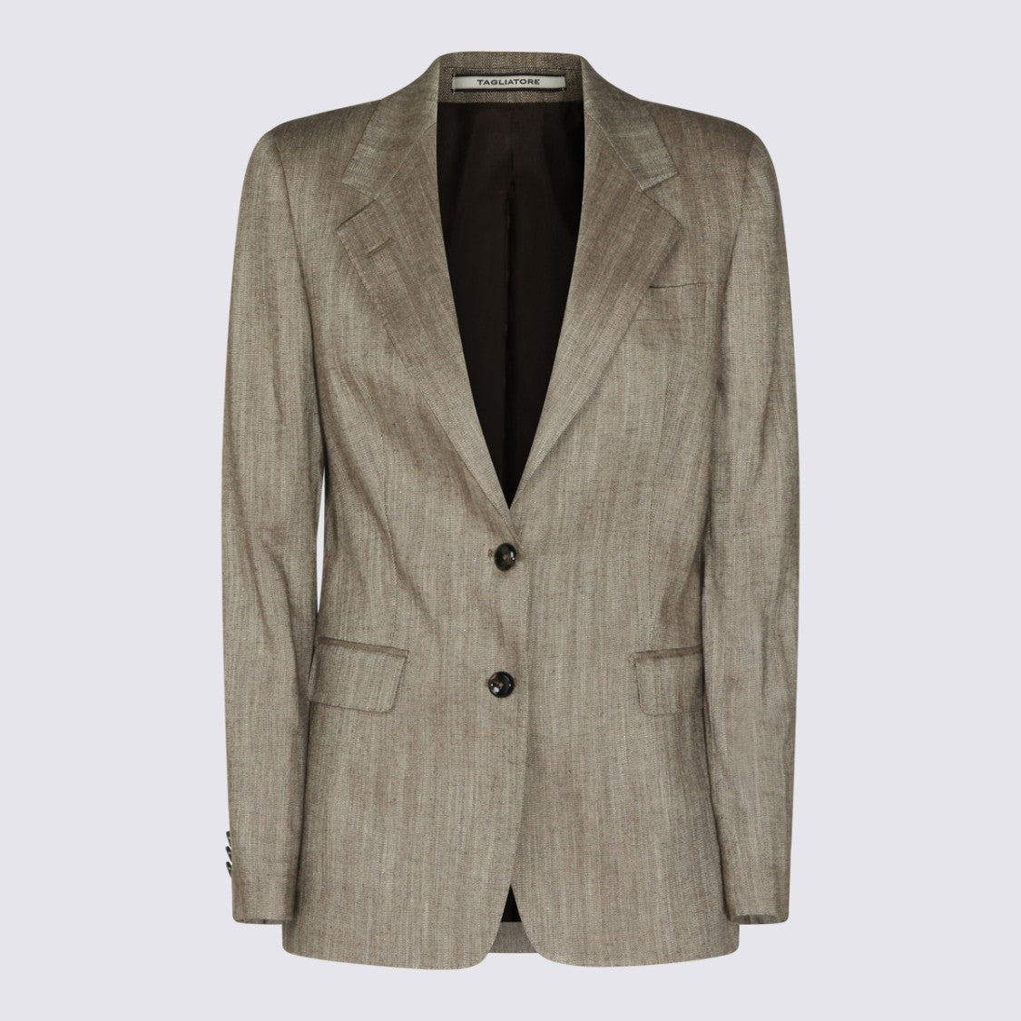 Tagliatore Tailored Herringbone Blazer And Trousers Set