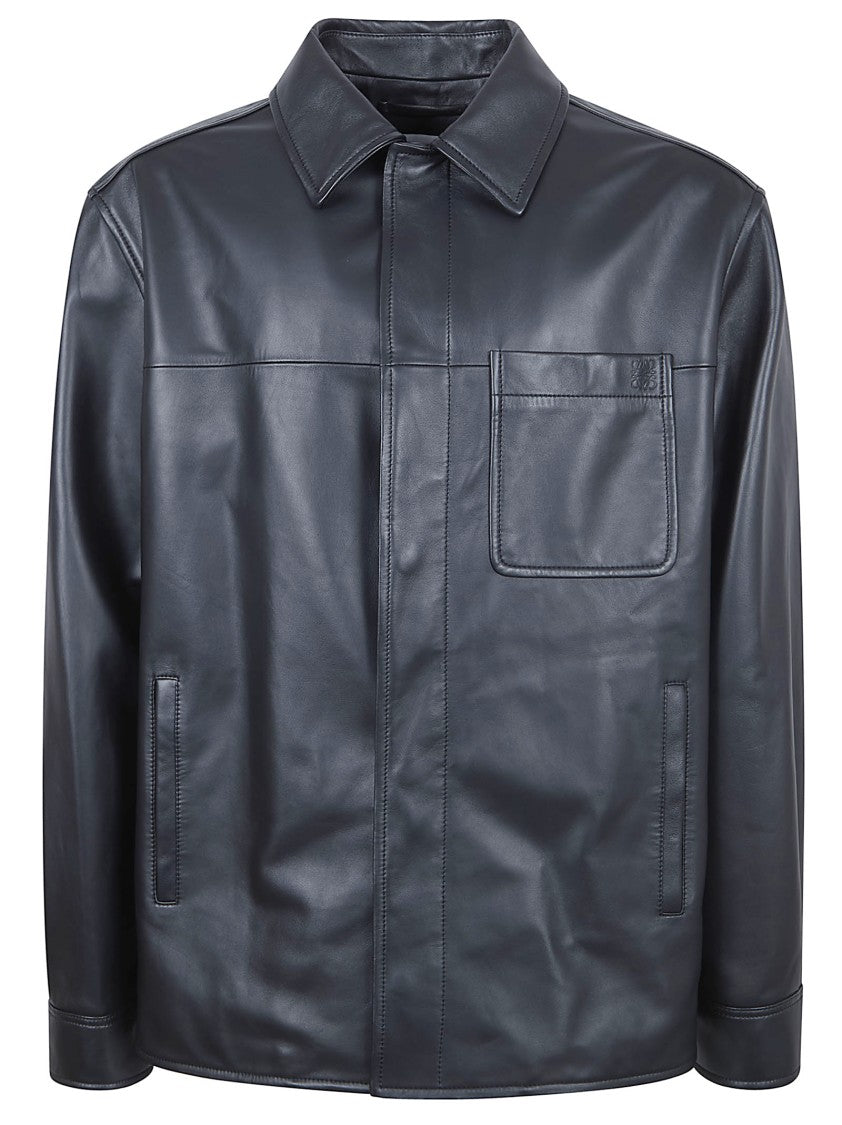 Loewe Lamb Leather Overshirt With Concealed Closure
