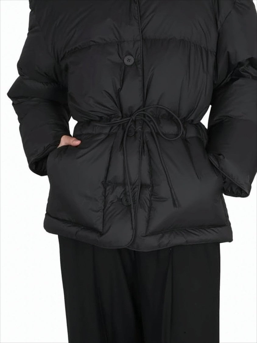 Ienki Ienki Voluminous Quilted Black Down Jacket With Adjustable Waist