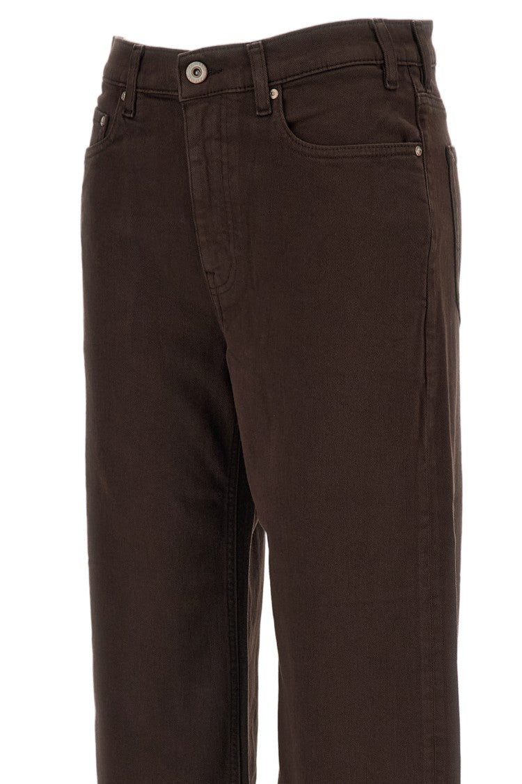 Ag Brown New Baggy Stretch Denim Wide-Leg Jeans