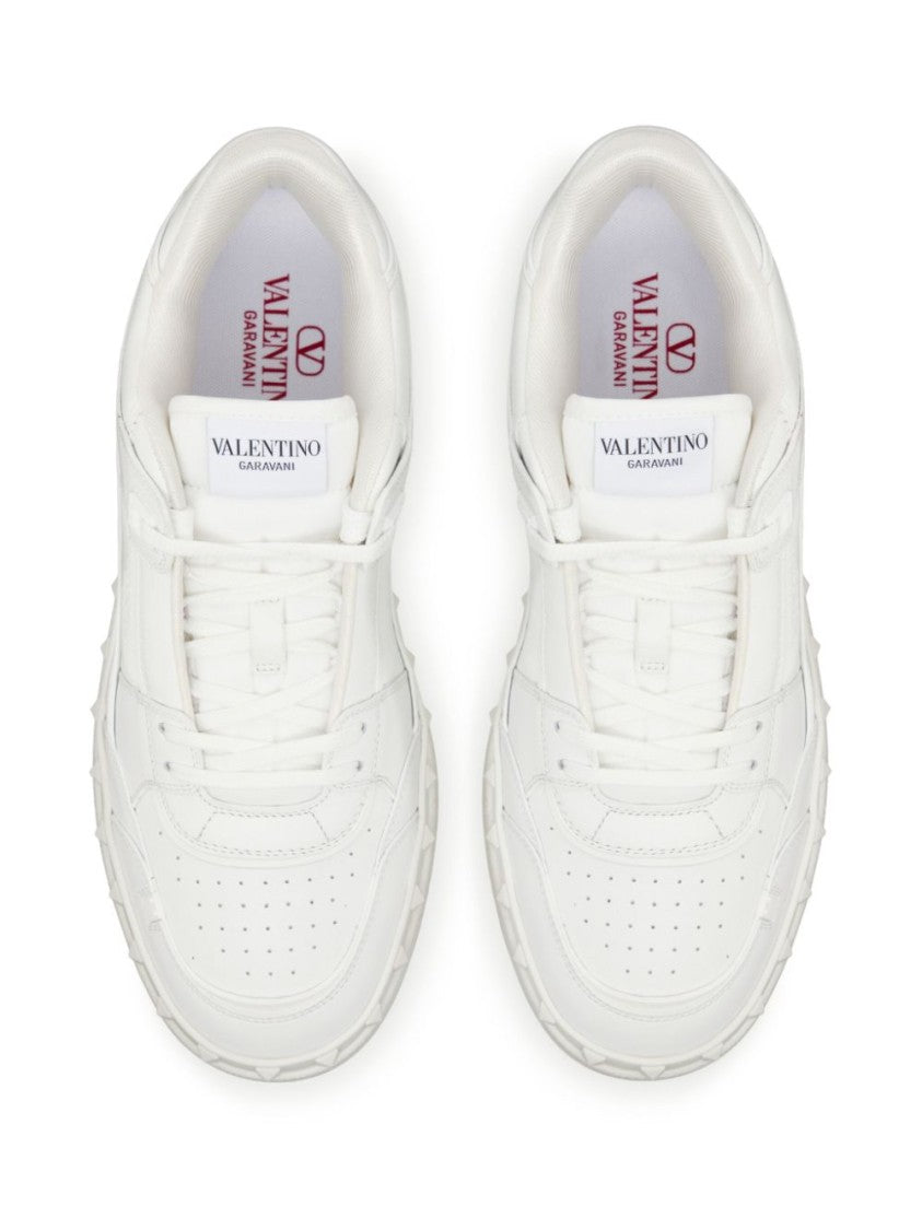 Valentino Garavani Premium Calf Leather Sneakers With Rockstud Detailing