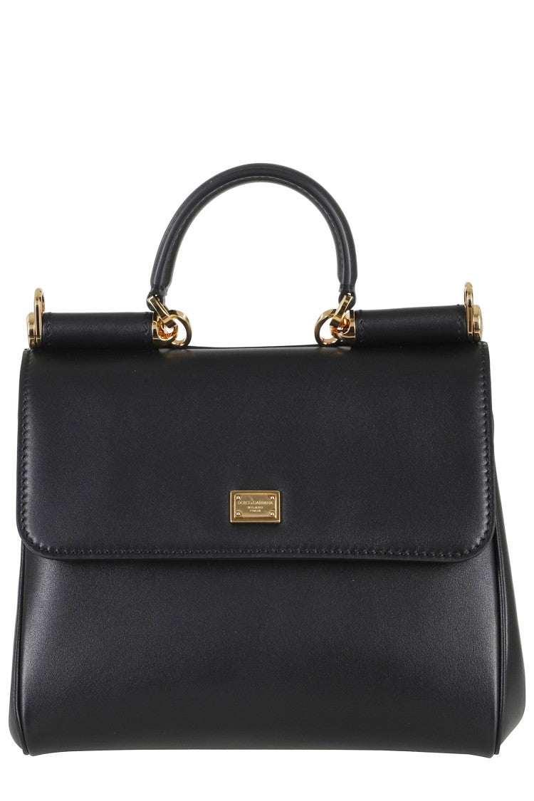 Dolce & Gabbana Black Vit Plongé Calfskin Leather Shoulder Bag