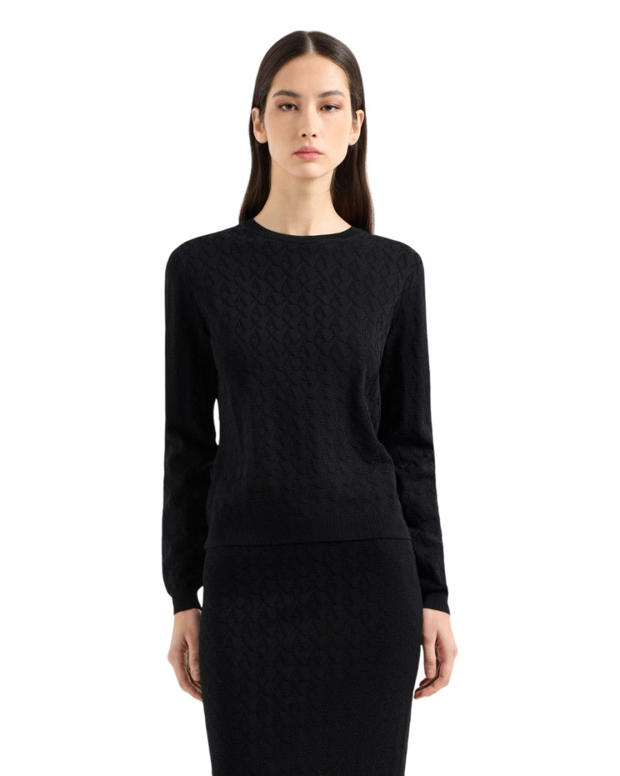 Armani Exchange Fine Knit Sweater With Classic Round Neck