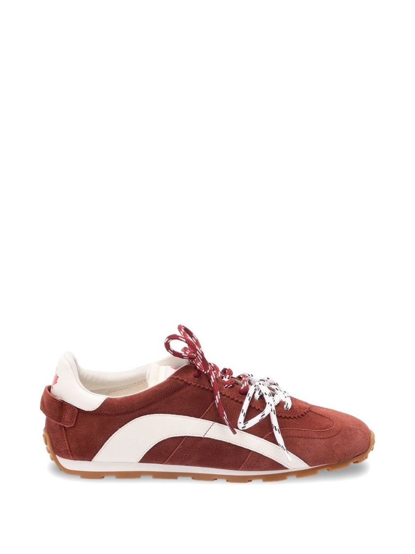 Dsquared2 Purple Panelled Mesh Detail Lace Sneakers