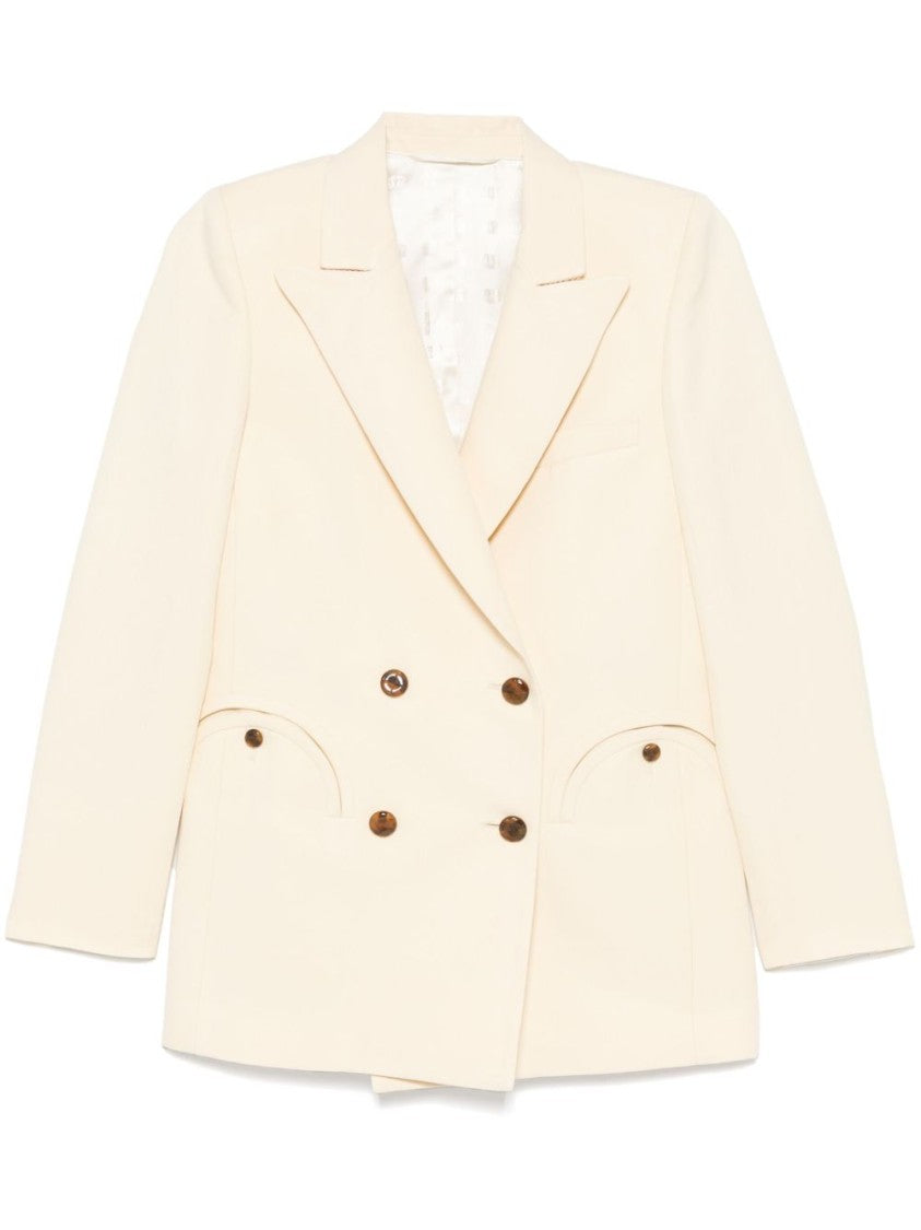 Blaze Tailored White Blazer With Double-Breasted Front
