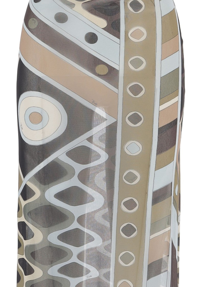 Emilio Pucci Long Silk Skirt With Vivara Print