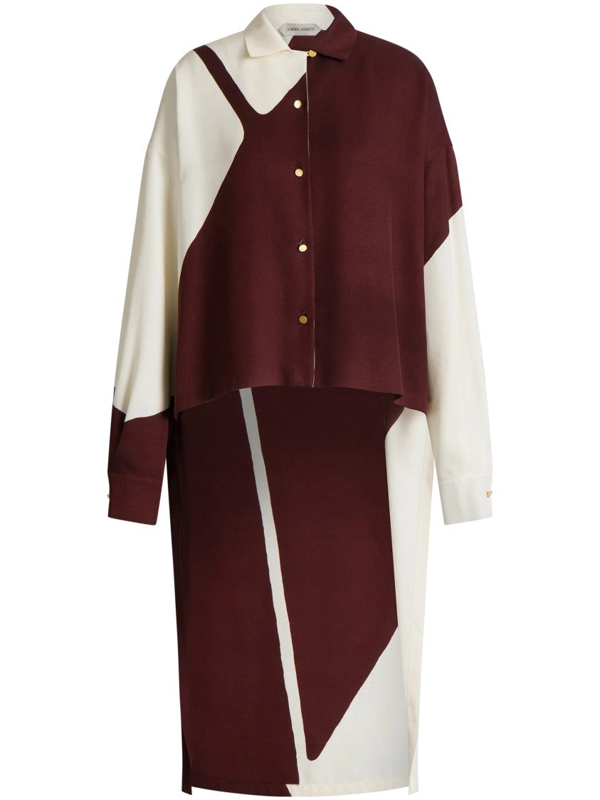 Alberta Ferretti Oversized Asymmetrical Shirt With Bold Geometric Pattern