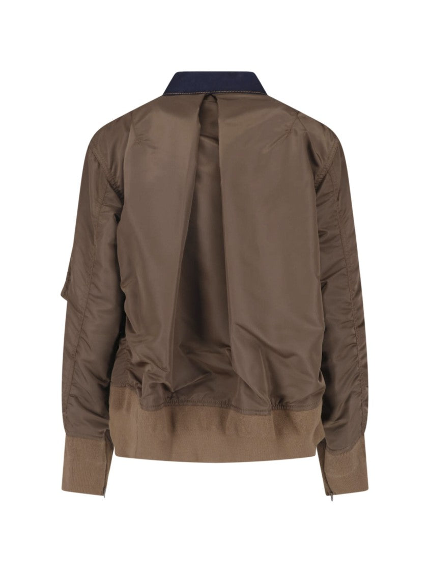 Sacai Blue Denim-Nylon Blend Jacket
