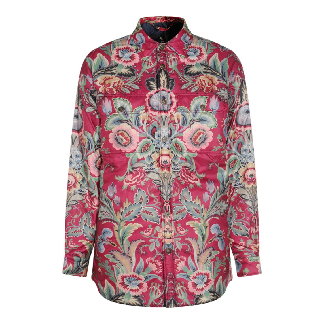 Etro Floral Patterned Coat With Classic Collar