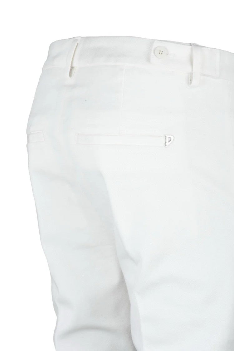 Dondup Ariel White Tapered Leg Trousers