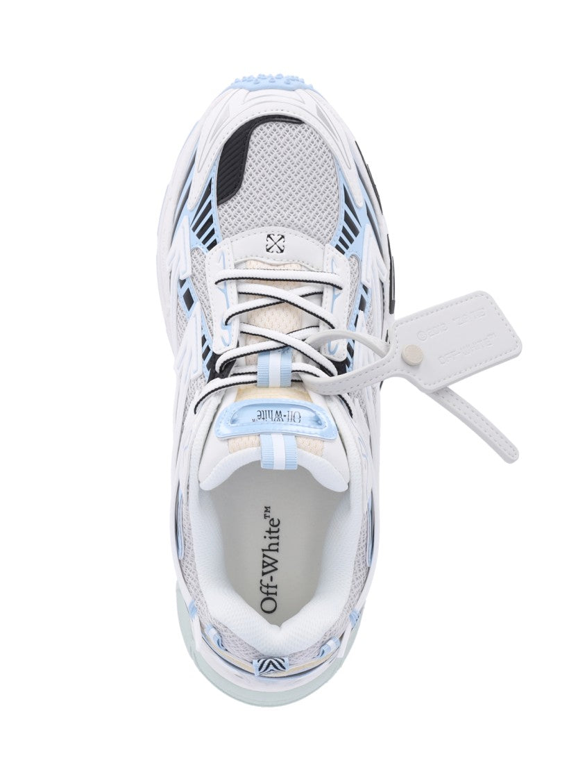 Off-White Dynamic White Sneakers With Light Blue