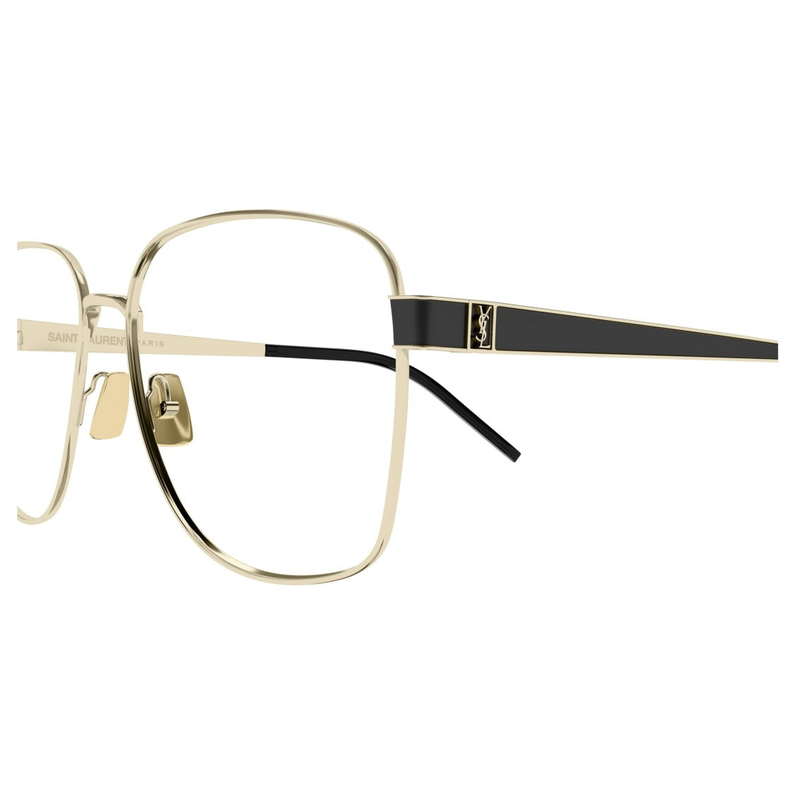 Saint Laurent Square Shaped Gold-Toned Metal Frame Sunglasses