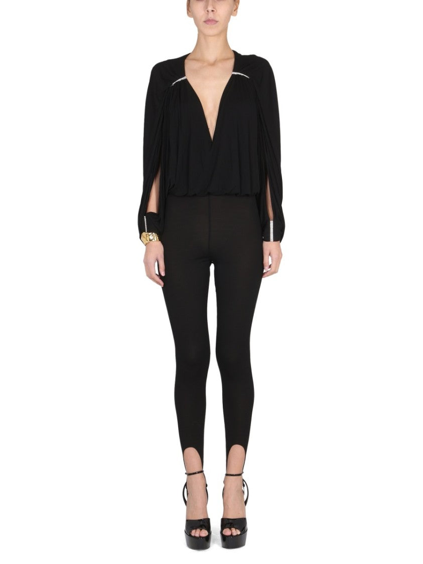 Saint Laurent Draped Sleeve Jumpsuit